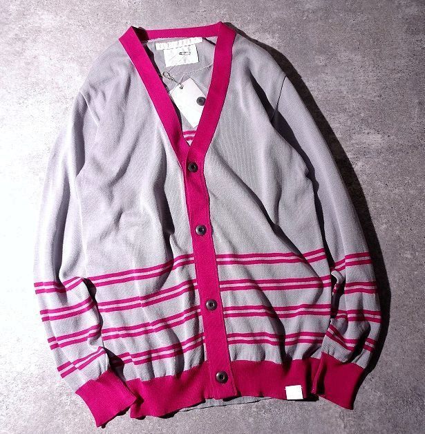 White Mountaineering ホワイトマウンテニアリング シルク×コットン ボーダー カーディガン ニット 日本製 メンズ タグ付き 美品 (3)o-505拍卖