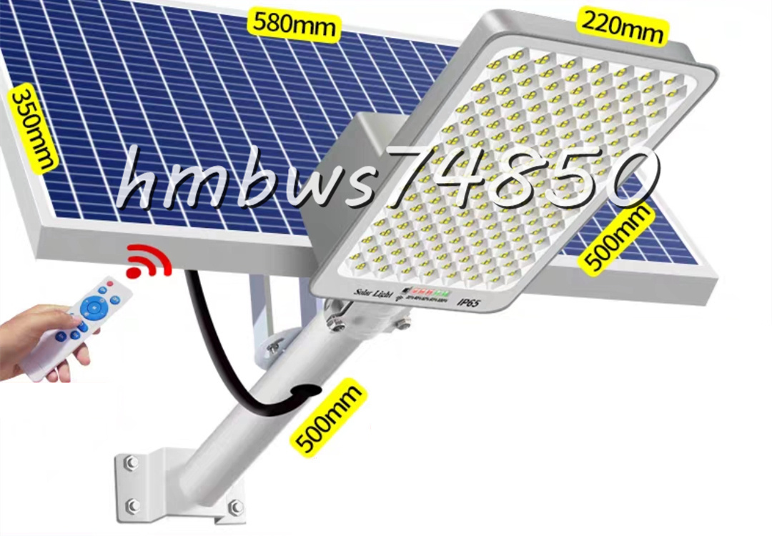 高品質 ソーラーライト 屋外用ライト LED投光器 街灯 防水 高輝度 バッテリー残量表示 防犯ライト ガーデンライト 駐車場 照明 15000W拍卖