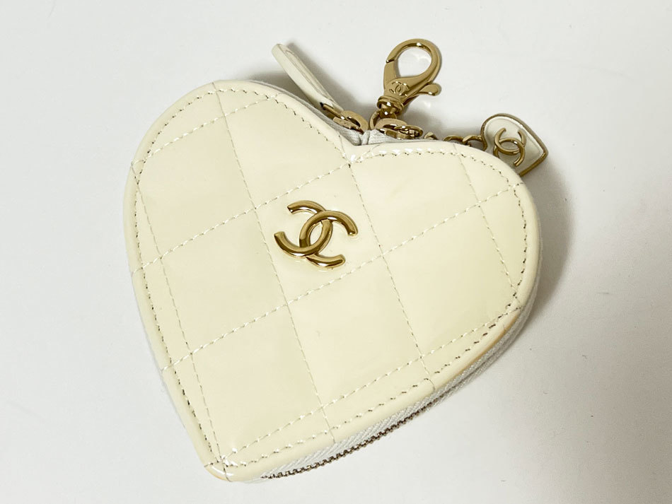 CHANEL シャネル ジップコインパース コインケース ファスナー財布 パテント カーフスキン ホワイト AP3296 B10701 10601 美品拍卖