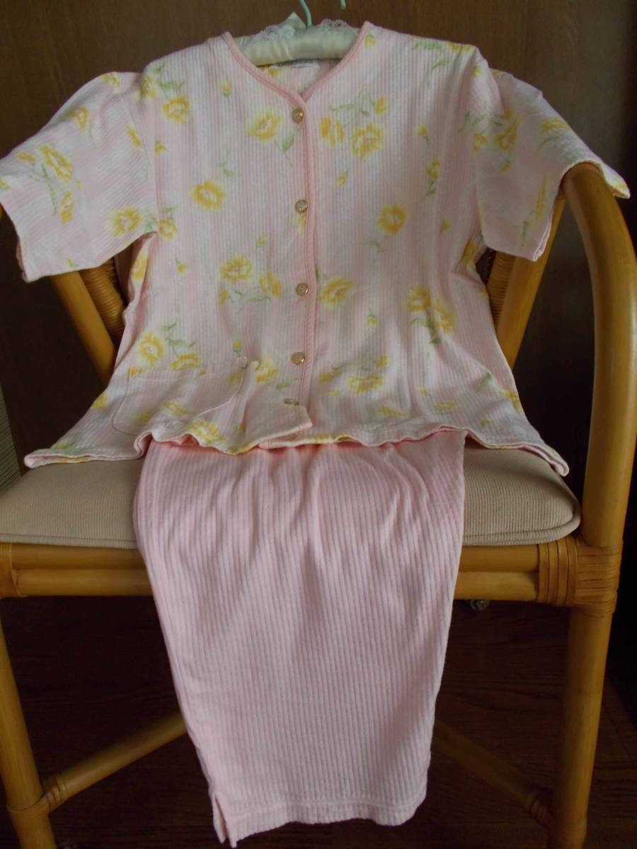 いちもんめ レディース ナイトウエア パジャマ 7分袖 7分丈 ピンク 花柄 S~Mサイズ拍卖