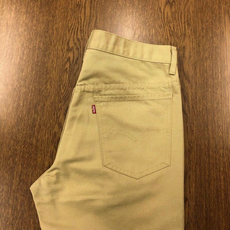 【EG177】日本製 Levi's W33 スタプレ ワークパンツ ベージュ センタープレス メンズブランド古着 リーバイス 送料無料拍卖