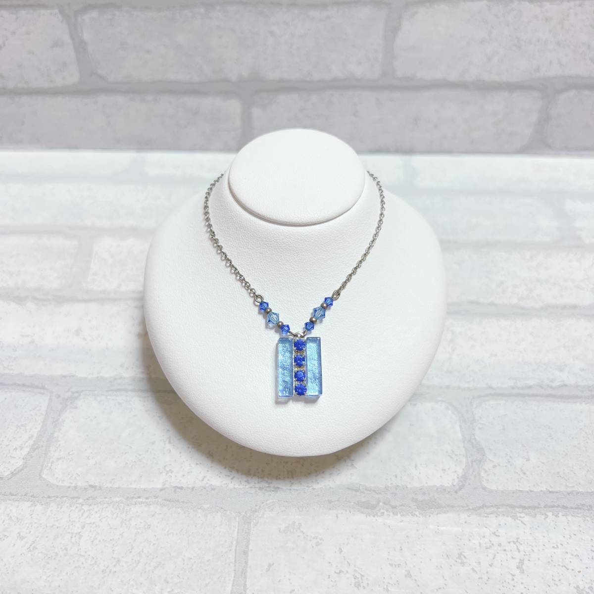 ネックレス silver シルバー ブルーストーン 青石 ビジュー アンティーク ヴィンテージ EL-1292拍卖