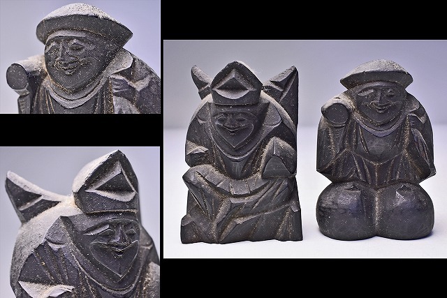 時代 木彫 ★ 恵比寿 大黒天 立像 ★ 七福神 ★ しっかりとした時代感があり彫りも見事な逸品 ★ 商売繁盛 ★拍卖