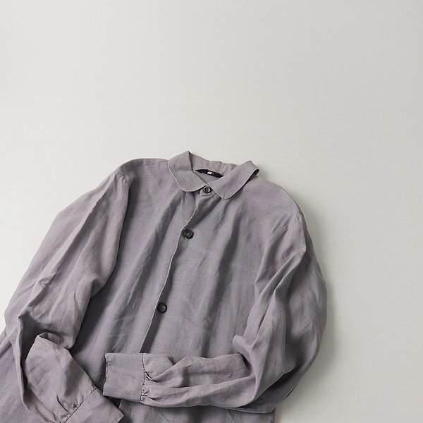 45R フォーティーファイブアール リネン フラワー刺繍 シャツワンピース 0/グレー 45rpm【2400013419697】拍卖