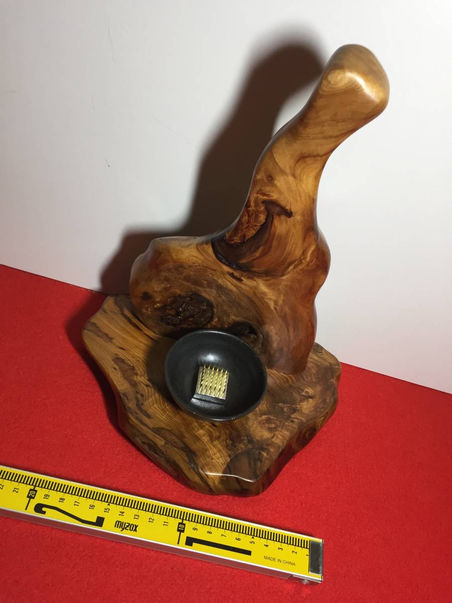 95 希少オブジェ 世界遺産 屋久杉 無垢材 置物 オブジェ 虎杢 極上杢 一点物 インテリア 自然の造形美拍卖