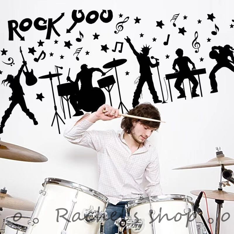 ウォールステッカーX07 ロック 音楽 バンド シルエット 壁飾り DIY拍卖