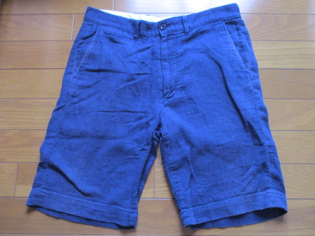 刺し子調 藍色 ハーフパンツ 短パン Sサイズ 青 即決あり 早い者勝ち拍卖