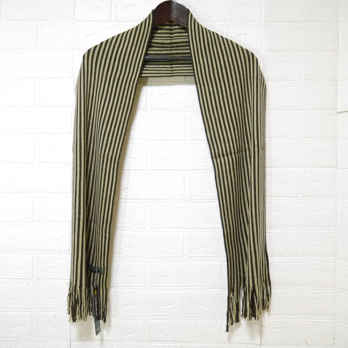 A666 ◇ Golden Bear | ゴールデンベア マフラー 茶系 未使用 サイズ拍卖