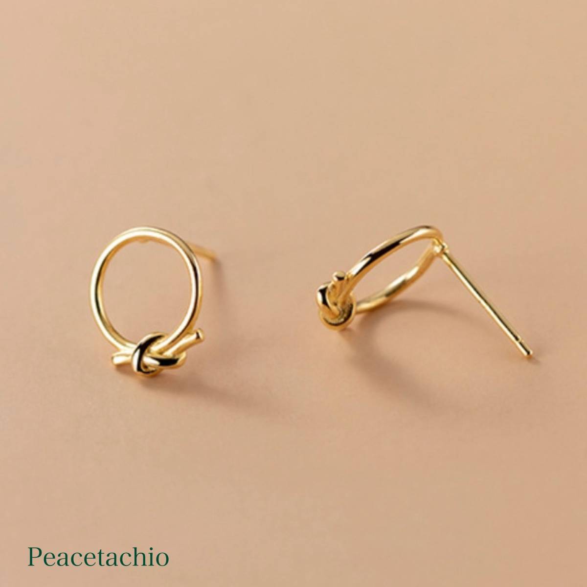 ピアス Silver925 シルバー ゴールド 18Kコーティング サークル リボン アレルギー対応 プレゼント ギフト ケース付き拍卖