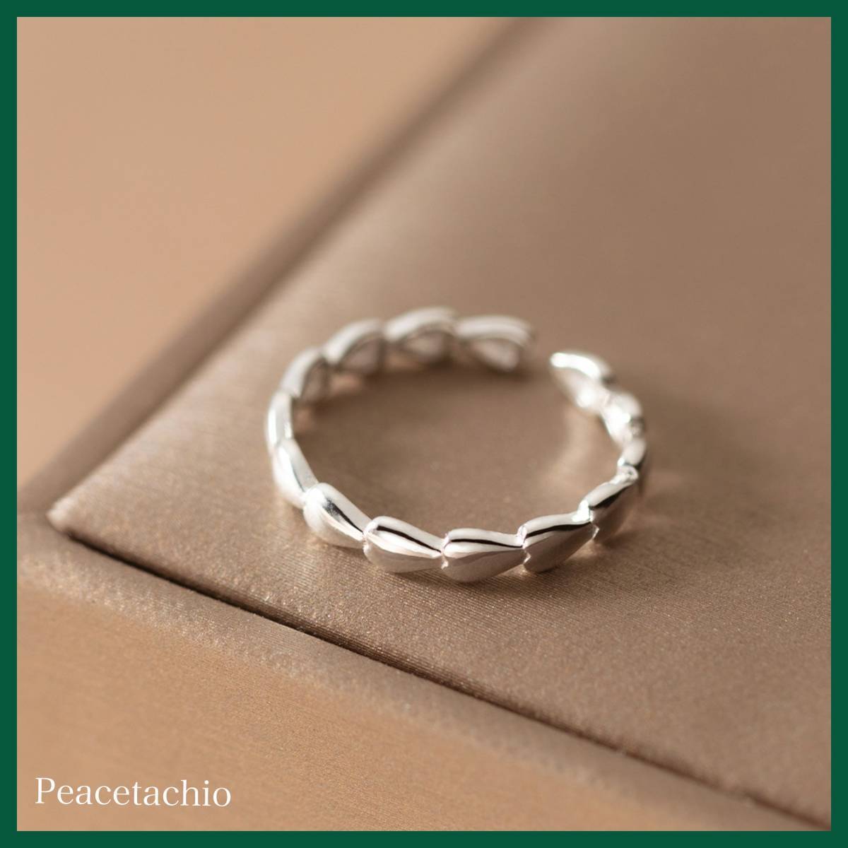 リング 指輪 Silver925 シルバー ハート 連結 アレルギー対応 フリーサイズ プレゼント ギフト ケース付き 拍卖