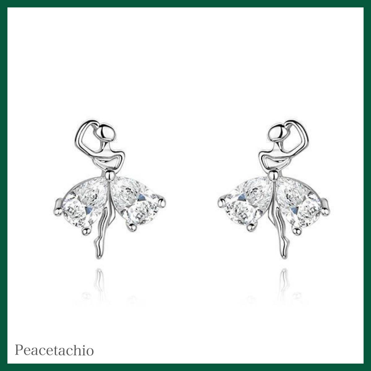 ピアス Silver925 シルバー バレリーナ ダンサー CZダイヤ アレルギー対応 プレゼント ギフト ケース付き拍卖