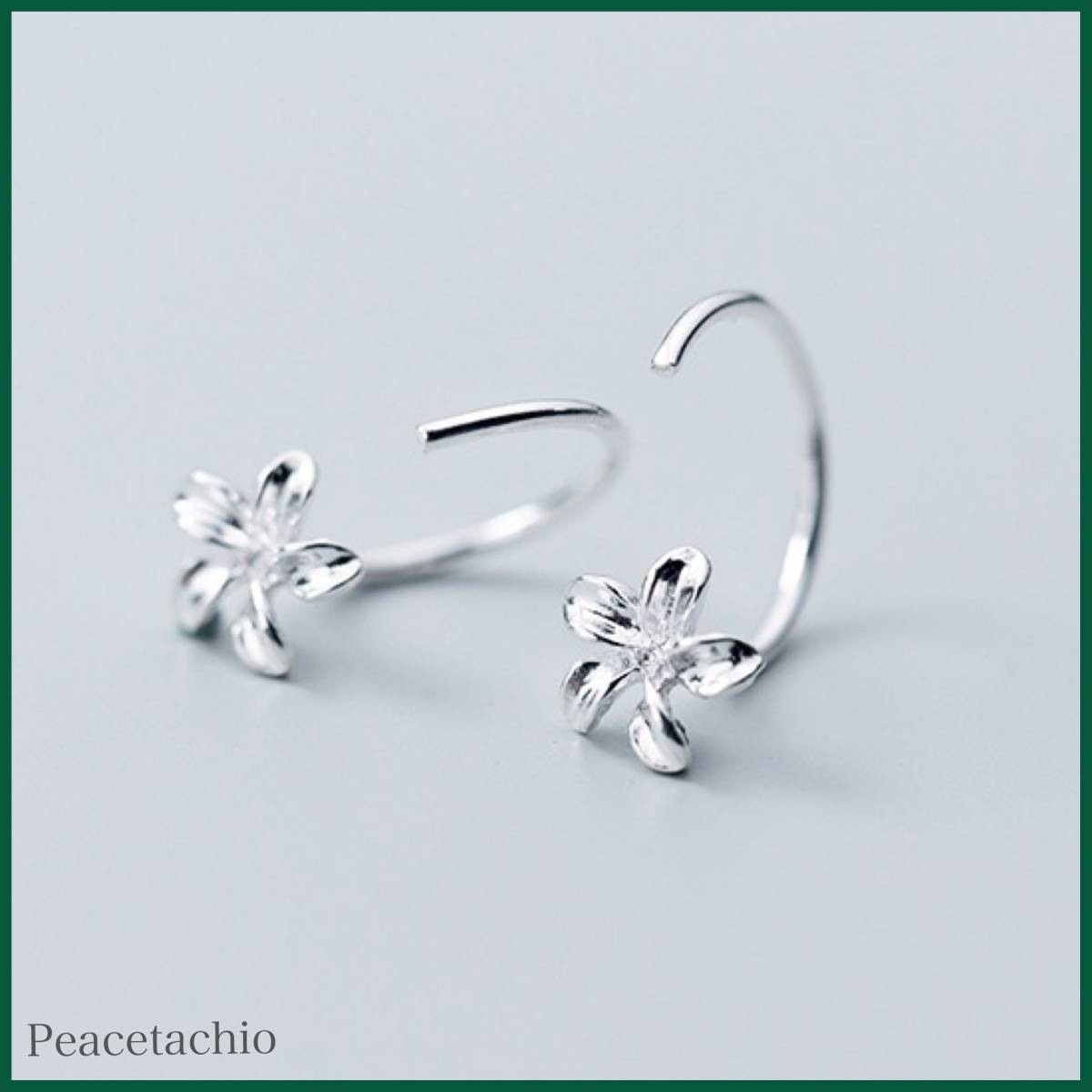 ピアス Silver925 シルバー お花 おはな フック アレルギー対応 プレゼント プチギフト 贈り物 収納ケース付拍卖