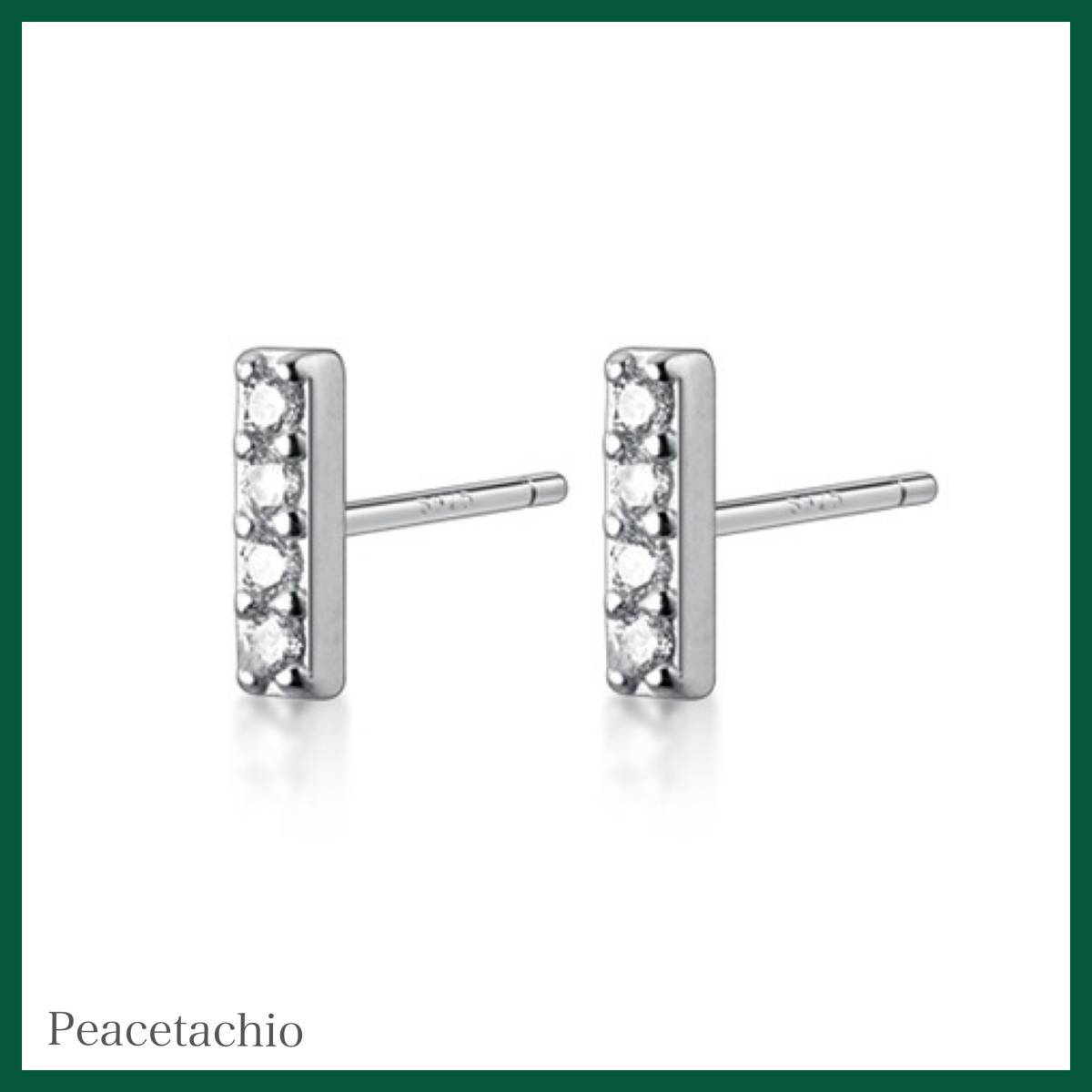 ピアス Silver925 シルバー アレルギー対応 シンプル ライン CZダイヤ ミニサイズ プレゼント プチギフト 贈り物 収納ケース付拍卖