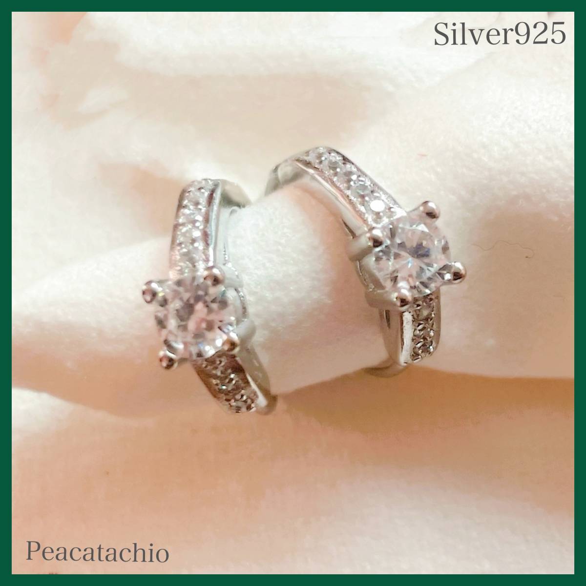 ピアス Silver925 シルバー アレルギー対応 リング CZダイヤ きらきら 15mm プチギフト 贈り物 専用収納ケース付拍卖