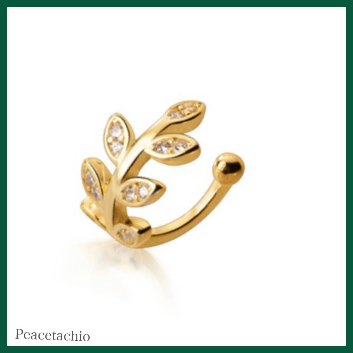 イヤカフ ノンホール Silver925 シルバー ゴールド 18Kコーティング 葉っぱ リーフ アレルギー対応 プレゼント ケース付き拍卖