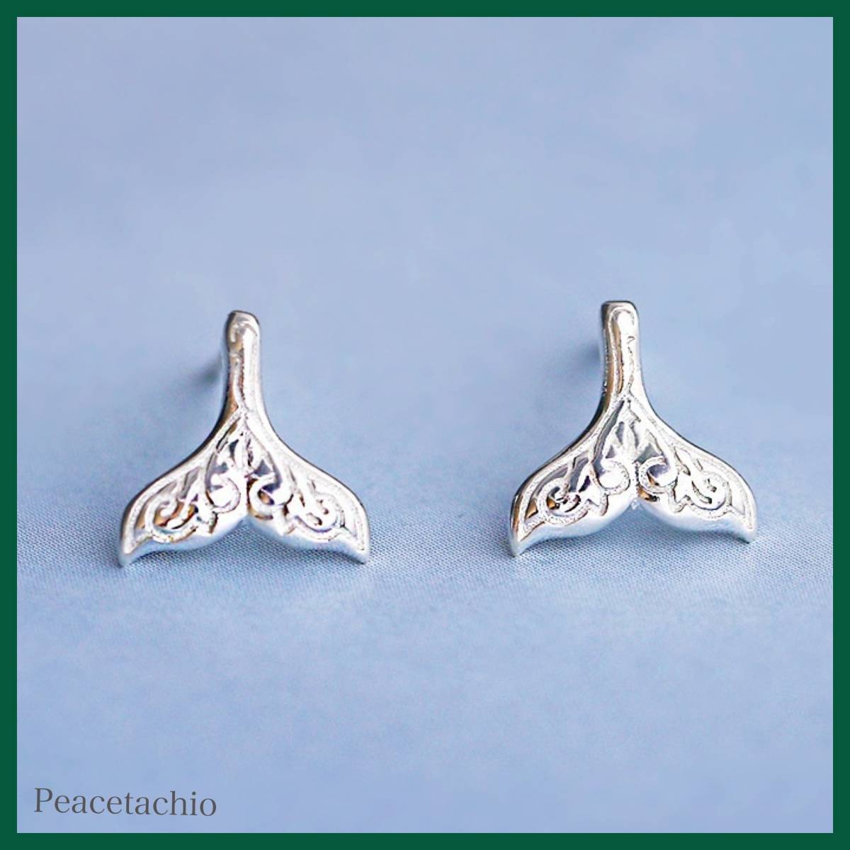 ピアス Silver925 シルバー 人魚 しっぽ 尾鰭 アレルギー対応 プレゼント ギフト ケース付き拍卖