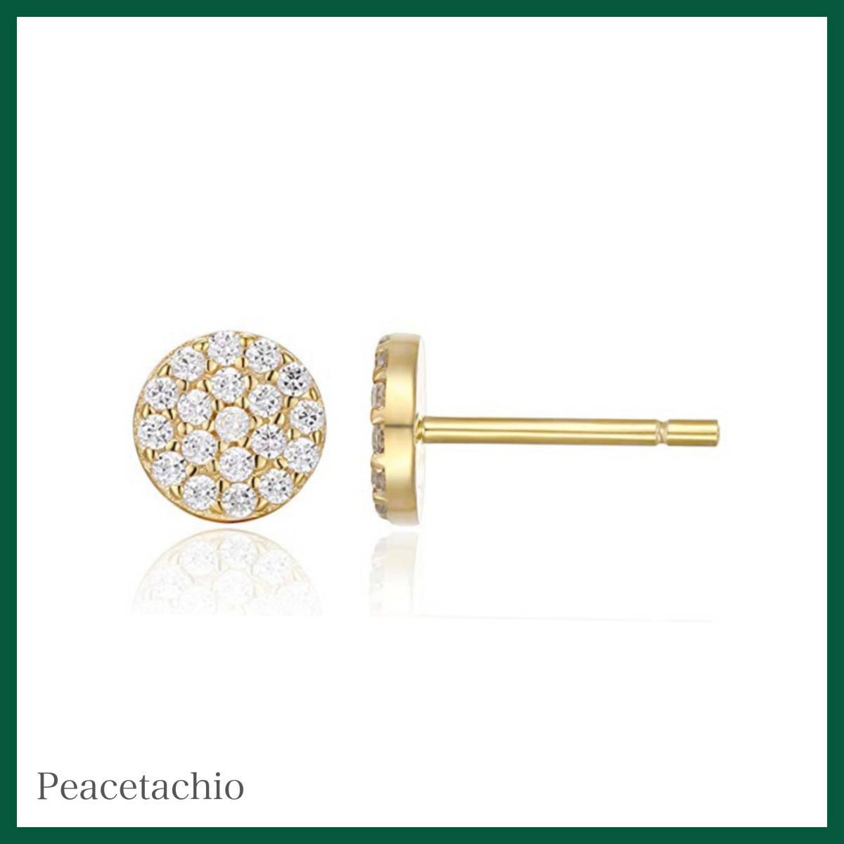 ピアス Silver925 シルバー ゴールド 18Kコーティング 丸 円 CZダイヤ アレルギー対応 プレゼント ギフト ケース付き拍卖