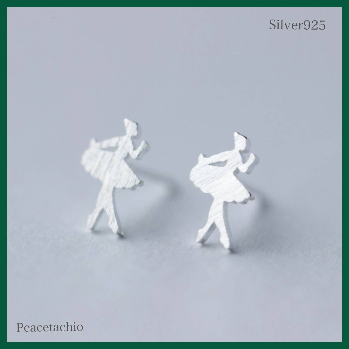 ピアス Silver925 シルバー アレルギー対応 バレリーナ ダンス プレゼント プチギフト 贈り物 収納ケース付拍卖