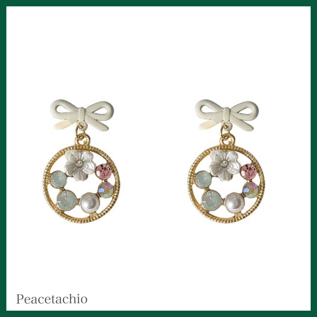 【即日発送】ピアス Silver925 シルバー フラワー 花 リース クリスマス アレルギー対応 プレゼント ギフト ケース付き拍卖