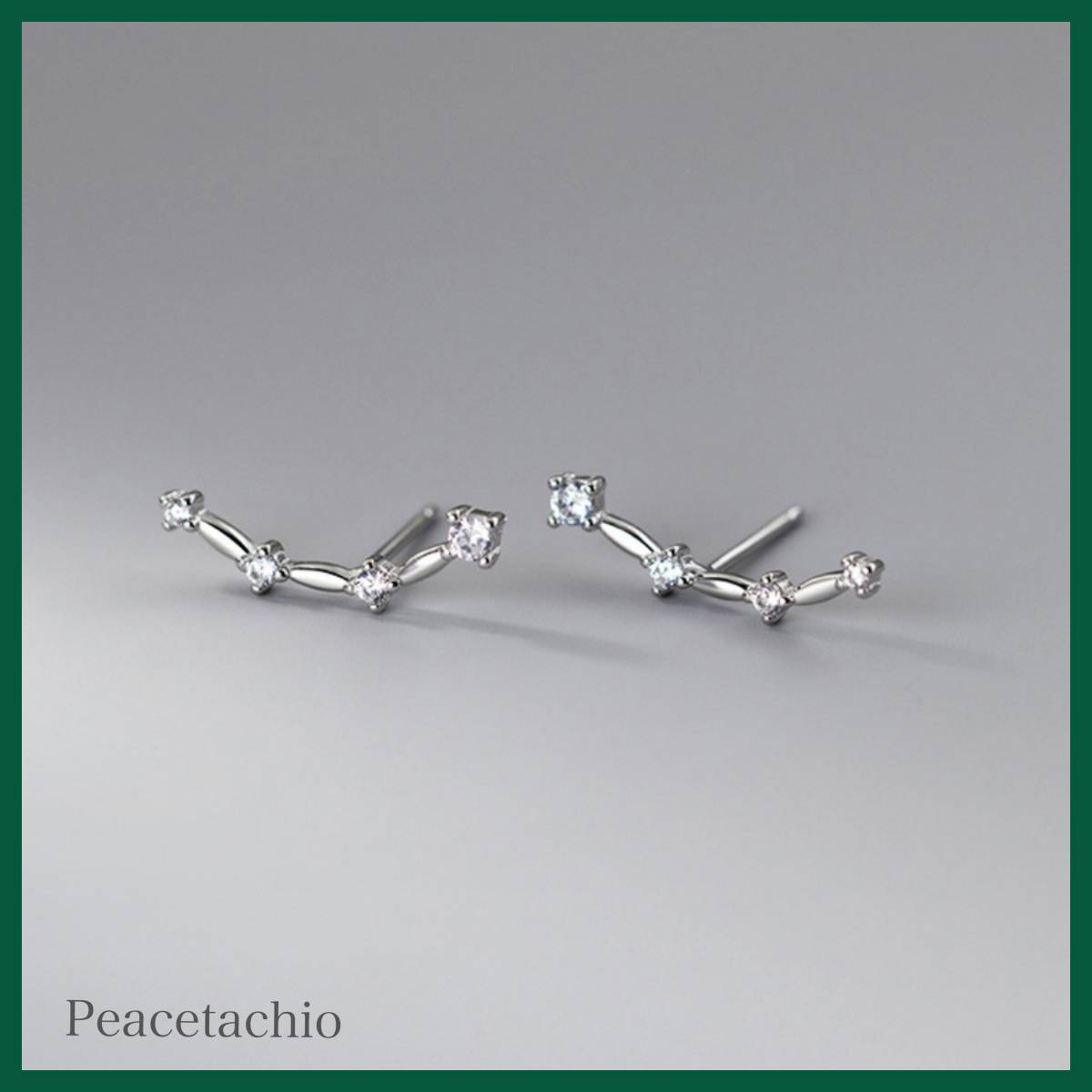 ピアス Silver925 シルバー スマイル CZダイヤ アレルギー対応 プレゼント ギフト ケース付き拍卖