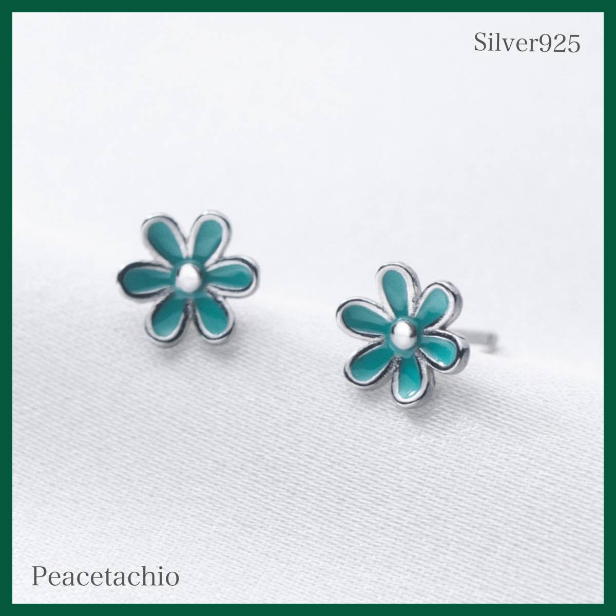 ピアス Silver925 シルバー アレルギー対応 フラワー ブルー 夏 プレゼント プチギフト 贈り物 専用収納ケース付拍卖