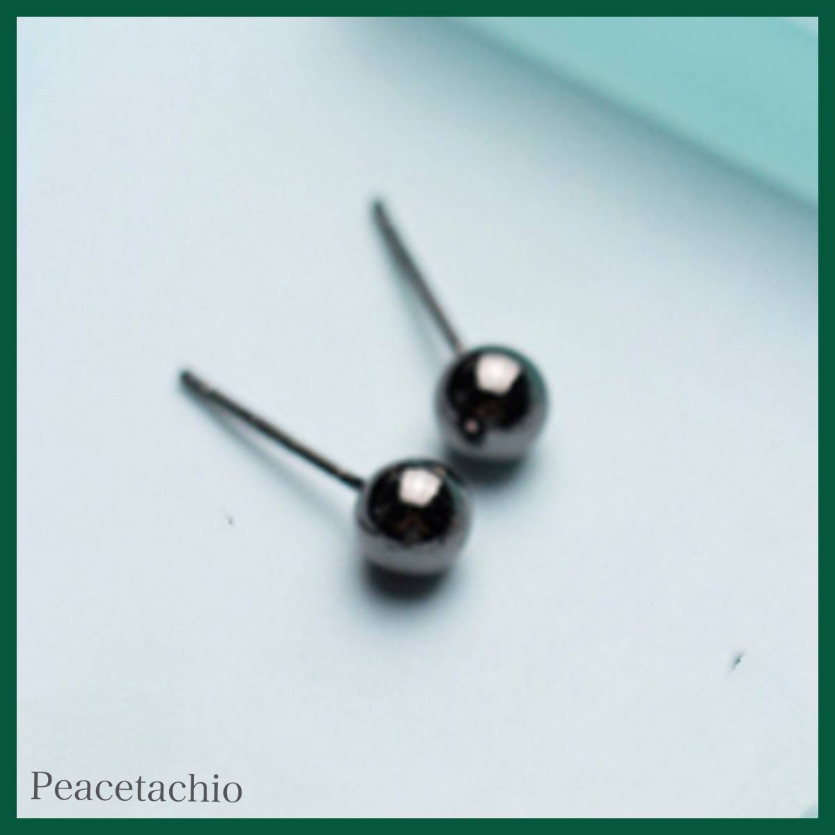 ピアス Silver925 シルバー ボール 球 玉 ブラック シンプル 5mm アレルギー対応 プレゼント ギフト ケース付き拍卖