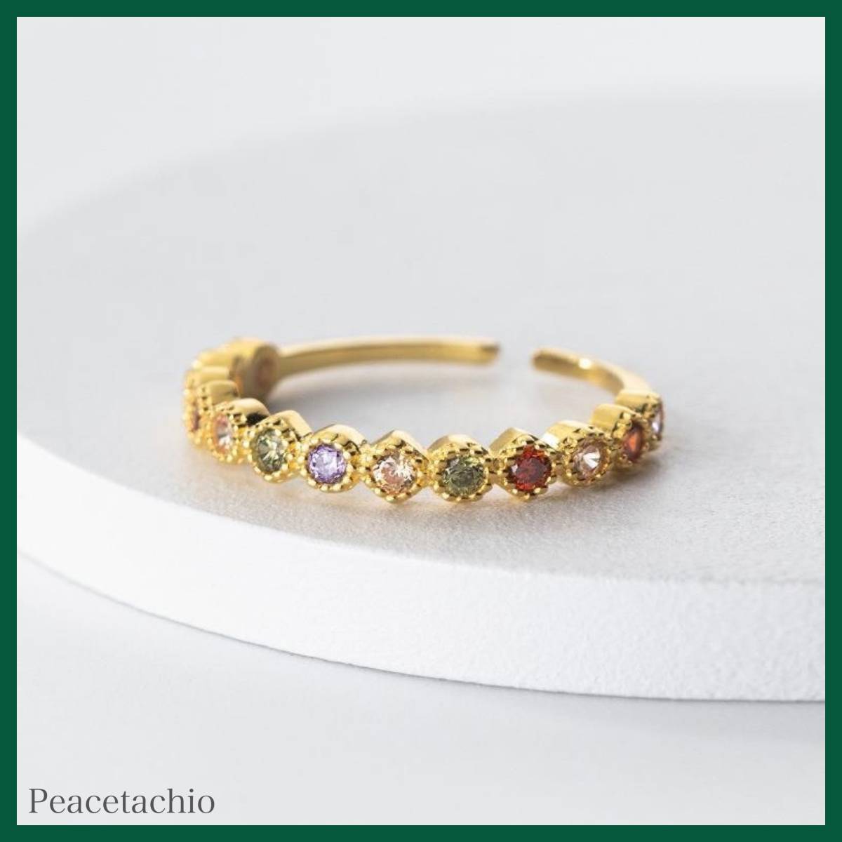 リング 指輪 Silver925 ゴールド 18Kコーティング フリーサイズ レインボー カラフル アレルギー対応 プレゼント ケース付き拍卖