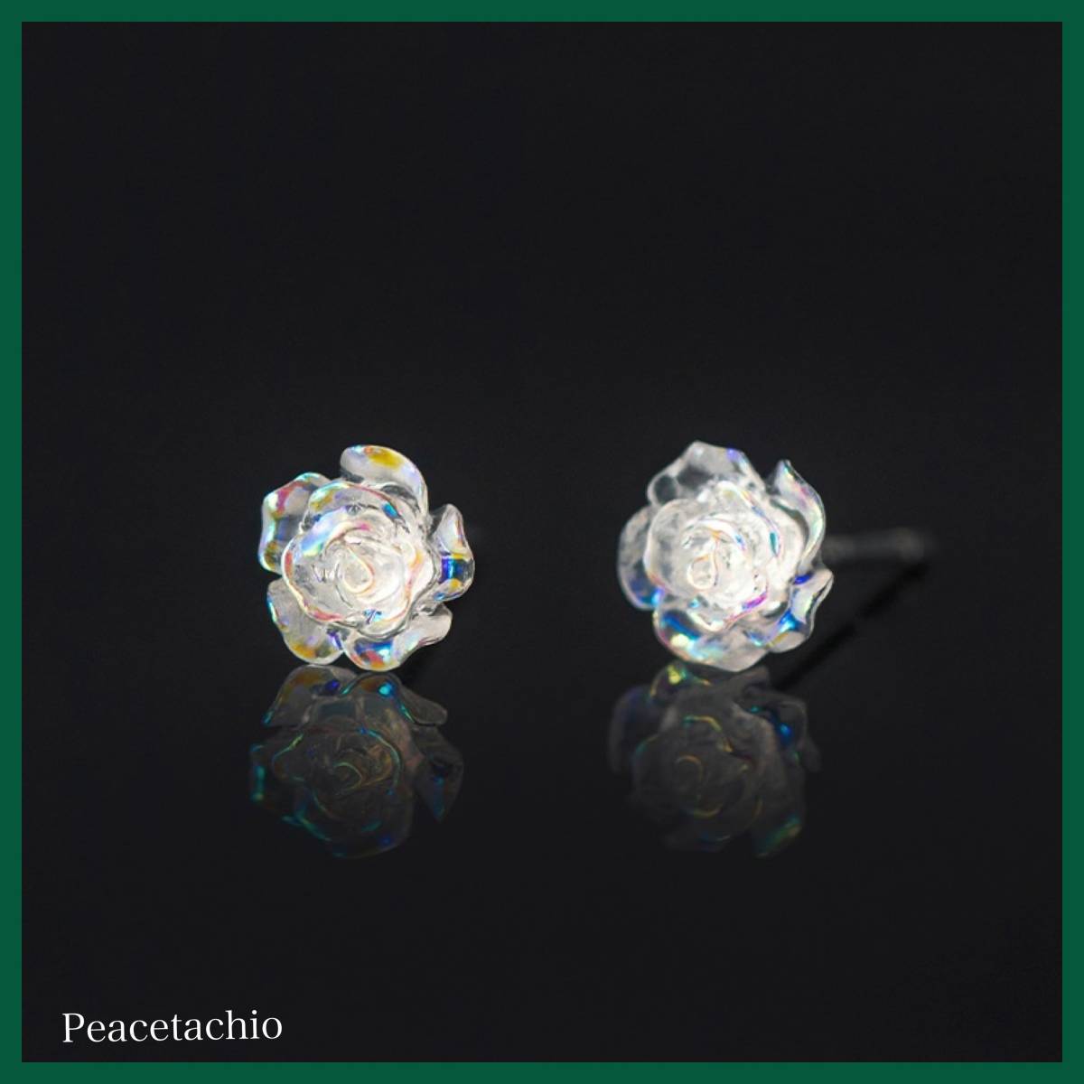 ピアス Silver925 シルバー カメリア ホワイト クリア フラワー 花 アレルギー対応 プレゼント ギフト ケース付き拍卖