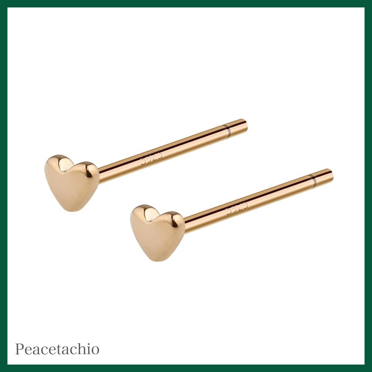 ピアス アレルギー対応 ローズゴールド Silver925 極小 小ぶり ハート プレゼント ギフト ケース付き拍卖