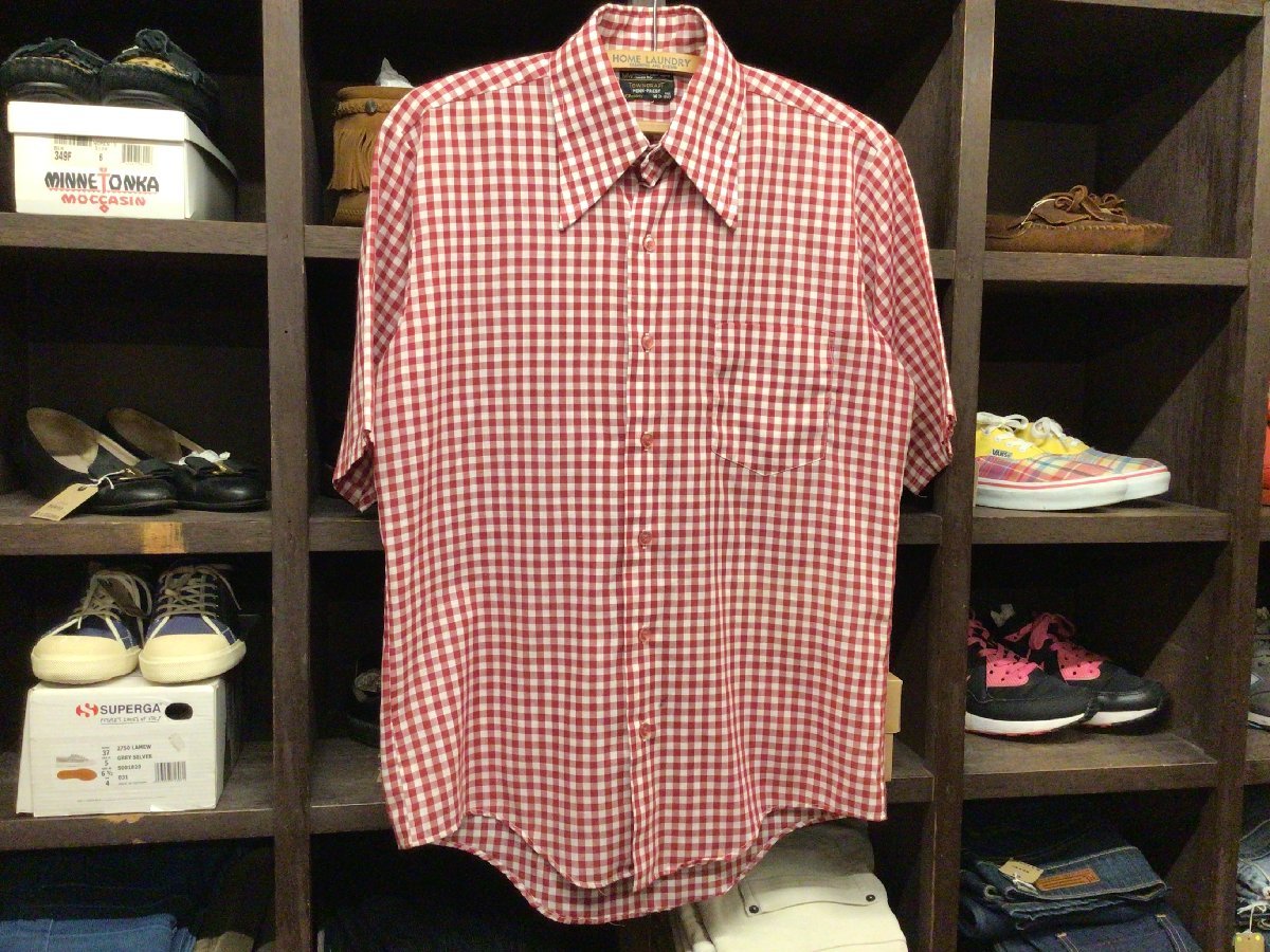 70'S TOWN CRAFT CHECK SHIRT JC PENNEY SIZE M タウン クラフト チェック 半袖 シャツ ジェーシー ペニー ヴィンテージ拍卖