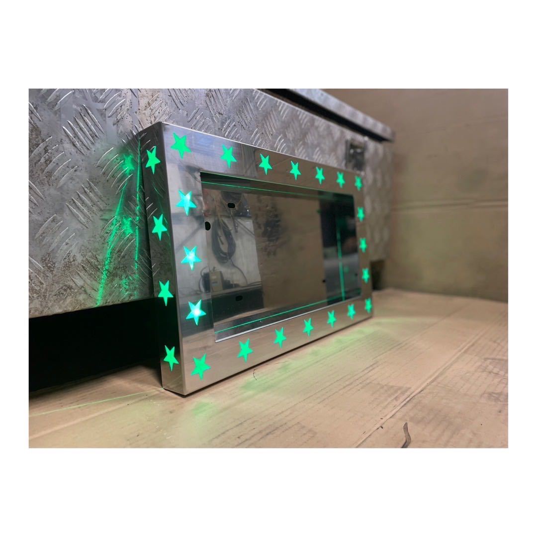 HCN-002 中型 ナンバー枠 オリジナル トラック デコトラ ナンバーフレーム カスタム パーツ ステンレス キャンター デュトロ レンジャー拍卖