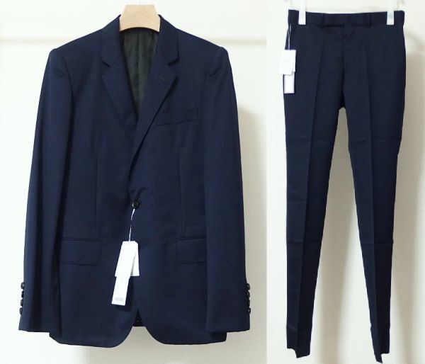 22AW JOHN LAWRENCE SULLIVAN ジョンローレンスサリバン 2Bジャケット パンツ セットアップ スーツ 42/42 紺 ★定価13.2万円★拍卖
