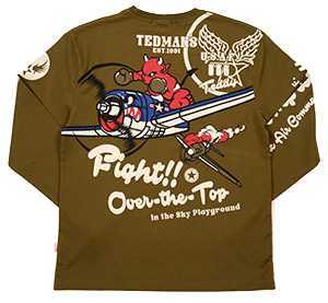 テッドマン/ロンT/カーキ/L/tdls-326/エフ商会/カミナリモータース拍卖
