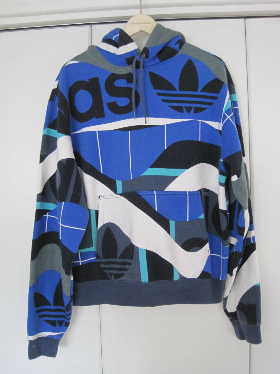 アディダス adidas 派手 パーカー ビックシルエット 着丈短い M拍卖