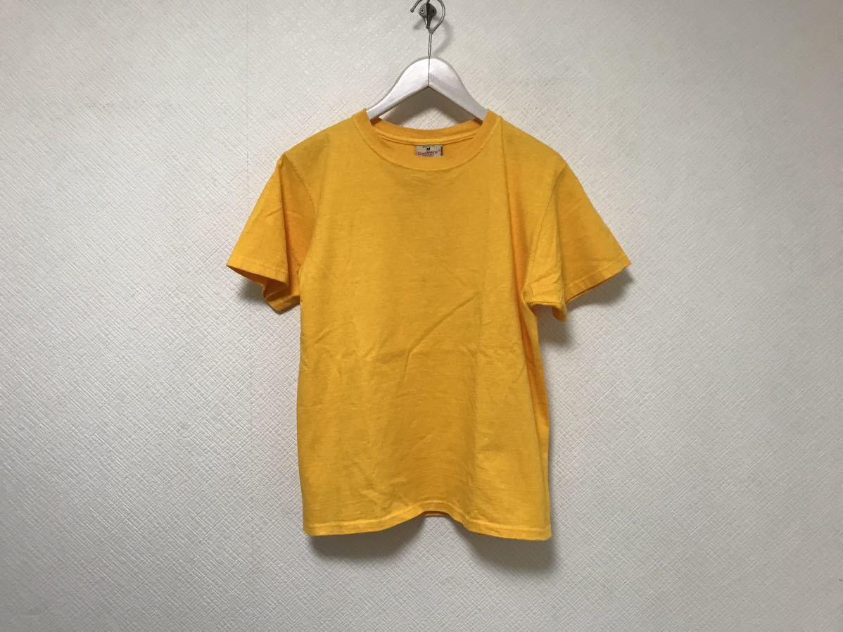 本物グッドウェアGOODWEARコットン半袖TシャツメンズワークアメカジサーフミリタリービジネススーツMイエローアメリカ製拍卖