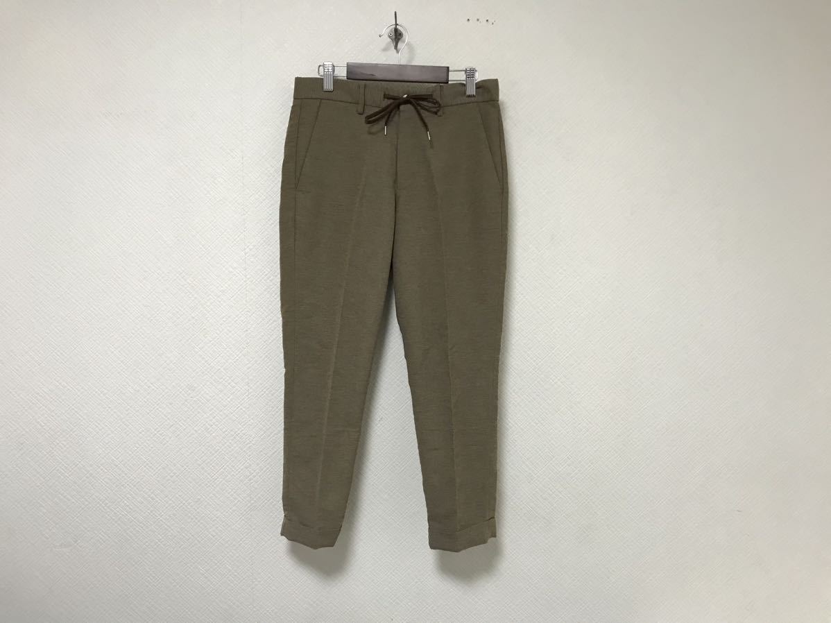 新品同様本物エディフィスEDIFICE光沢イージースラックスパンツミリタリーアメカジサーフビジネススーツメンズ茶ブラウンS拍卖