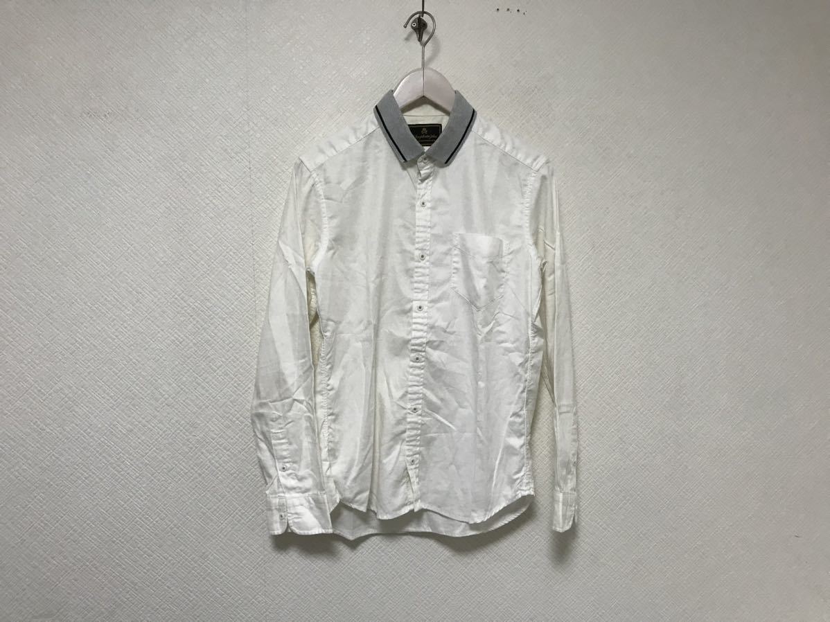 本物シンプリシテプリュスSimpliciteplusジャーナルスタンダードコットン襟ニット長袖シャツメンズサーフビジネススーツ白ホワイトM38拍卖