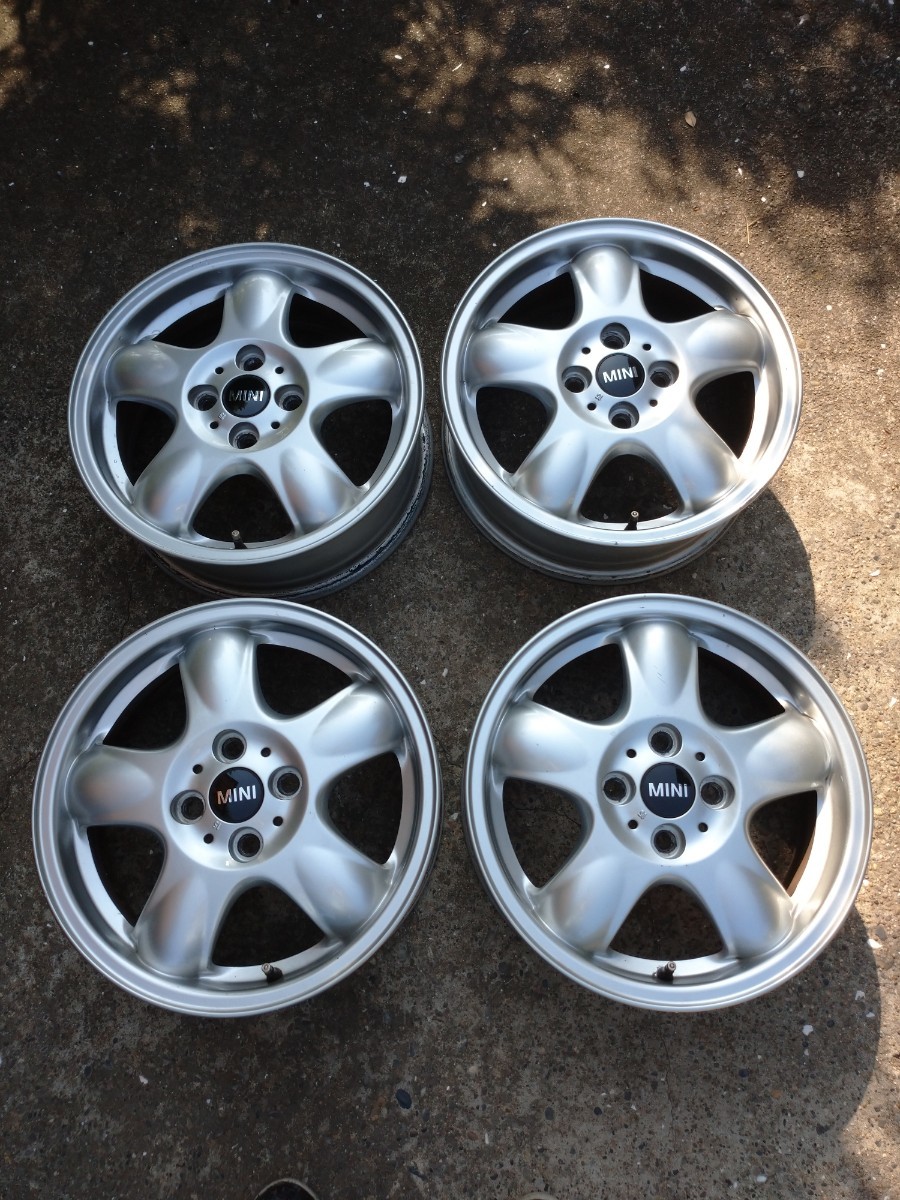 【 中古・美 品】ミニ 純正 アルミホイール /5スタースープラーR100 15インチ 5.5J / インセット+ 45 PCD100 4穴 ハブ径Φ56 cc拍卖