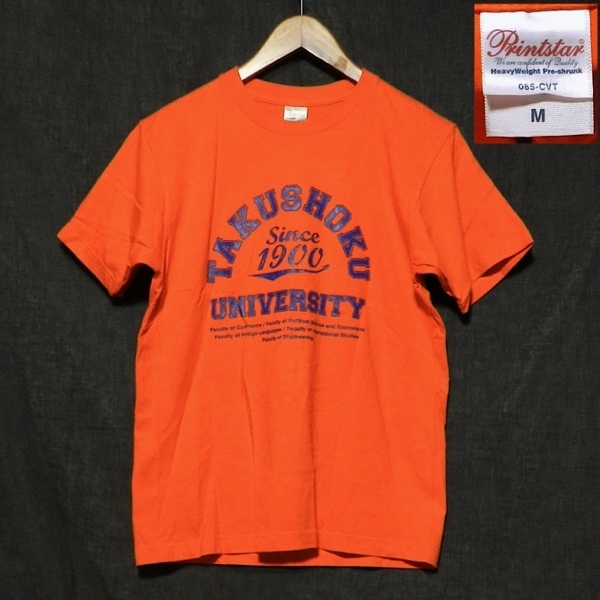 新品 拓殖大学 イベント STAFF スタッフ カレッジ Tシャツ オレンジ M 未使用拍卖