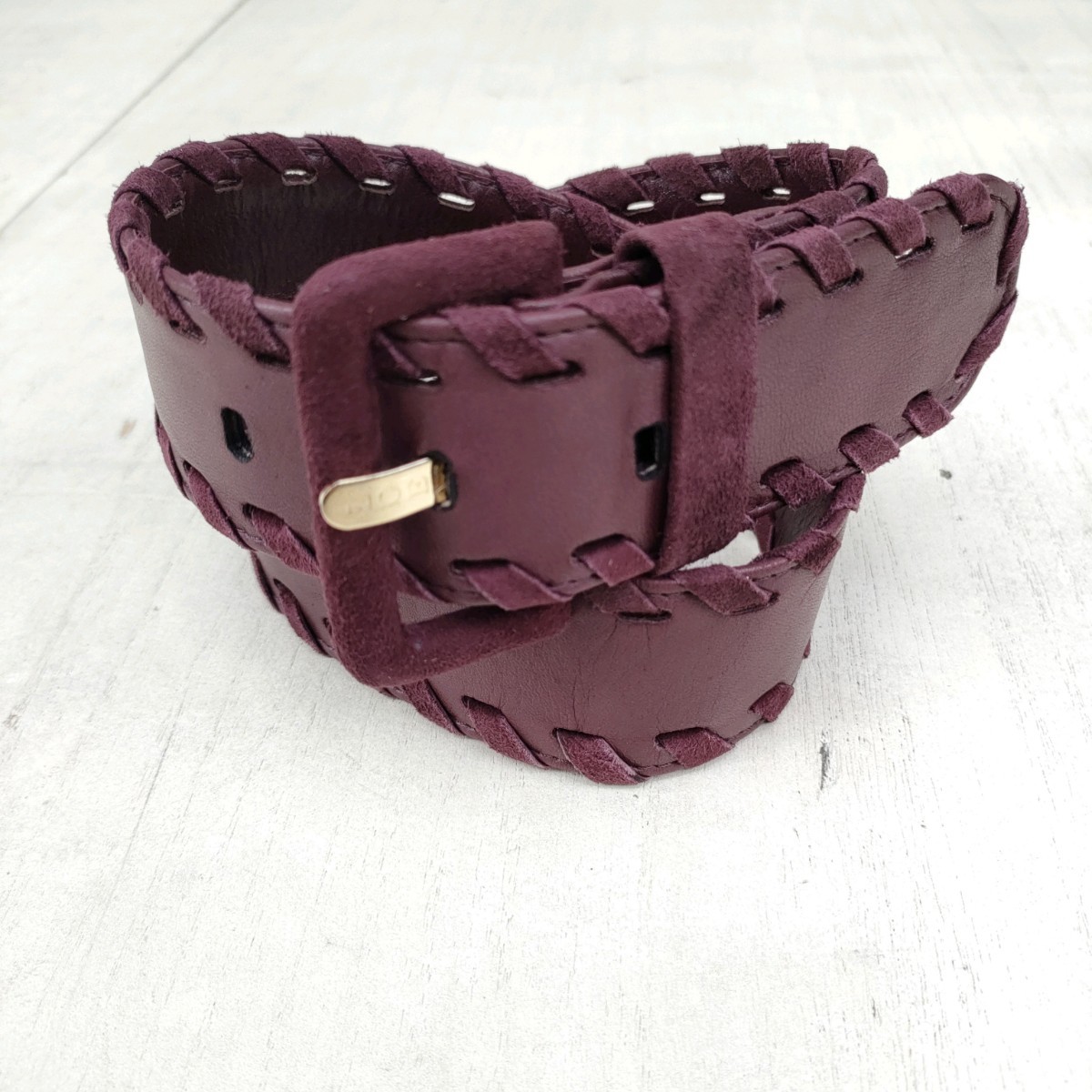 極上/スペイン製】美品/ロエベLOEWE/ヴィンテージ/ビンテージ/古着/上質/ナッパレザー/ラムスキン/レザーベルト/70/ワインレッド/ボルドー/拍卖