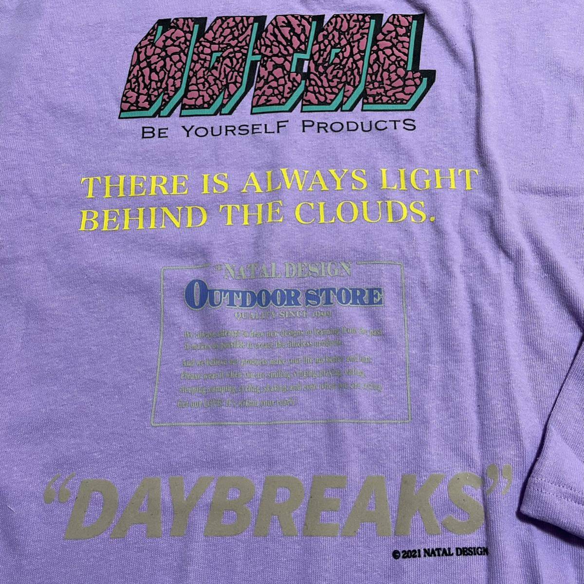 限定 NATAL DESIGN HEMP LONG SLEEVE TEE WIDE PRINTED DAYBREAKS LILAC M MEDIUM ネイタルデザイン ロンT 紫 パープル ロゴ 新品 未使用拍卖