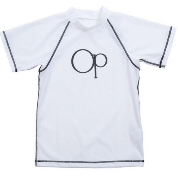 オーシャンパシフィック OP キッズ 半袖ラッシュガード●白size130 定価2900円+税 日焼け・紫外線防止拍卖
