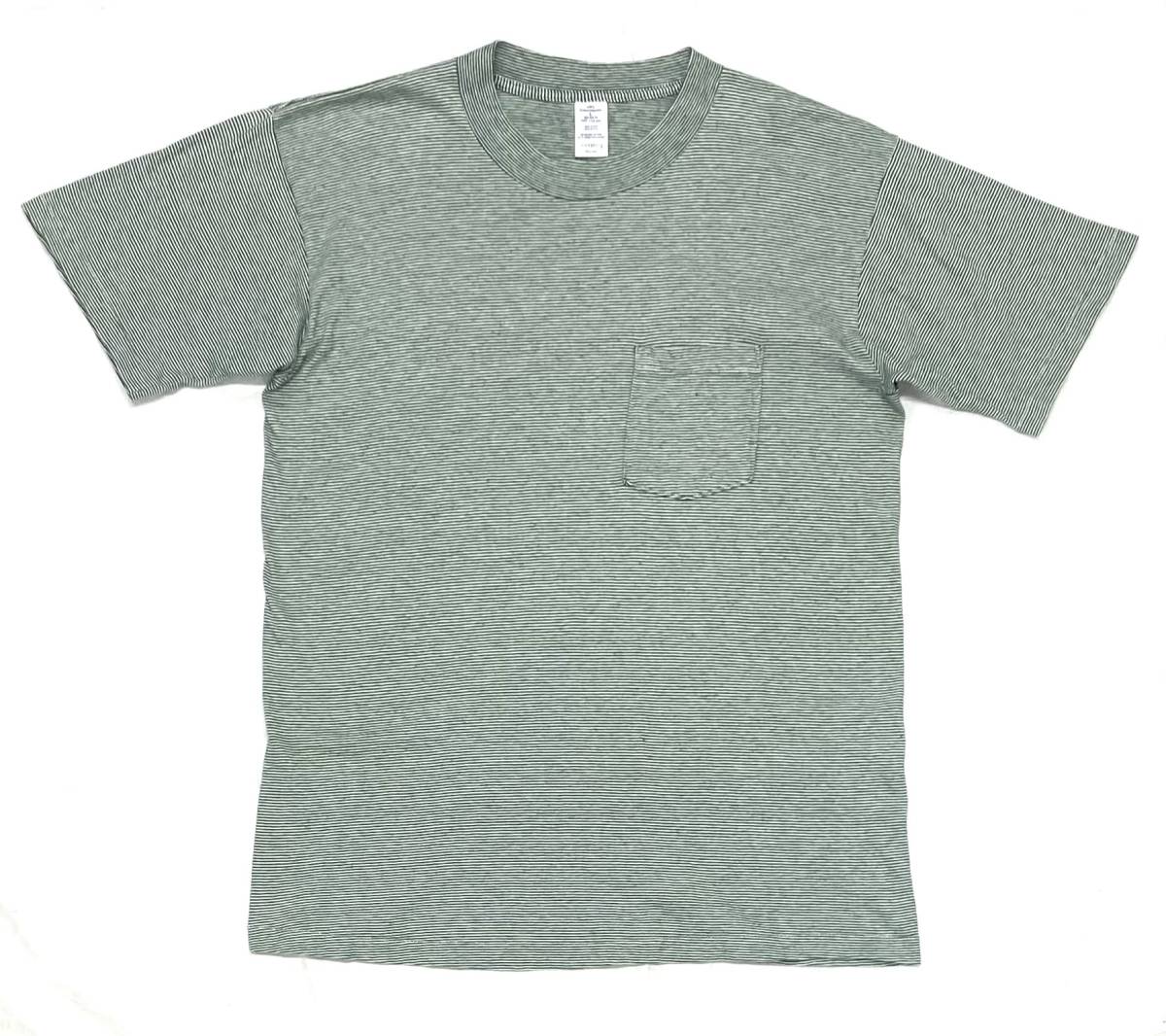 90s TOWNCRAFT タウンクラフト ピッチ ボーダー ポケT Tシャツ L ビンテージ 耳付き拍卖