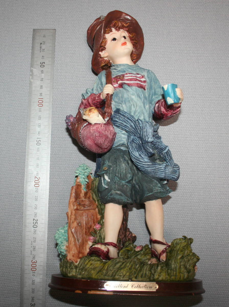 ★男の子 インテリア 置物 飾り 中古品 高さ31.5cm位★拍卖