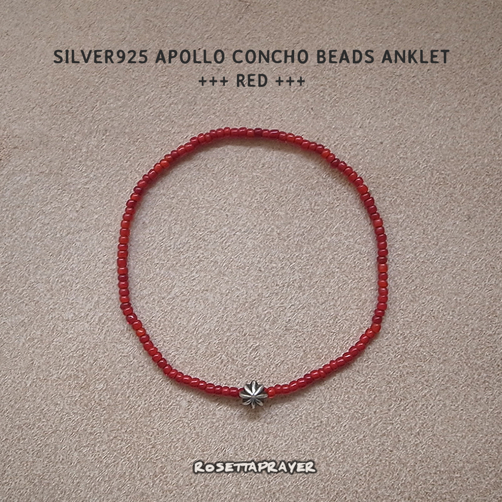 SILVER925 APOLLO BEADS ANKLET -RED/ シルバー925アポロ ビーズ アンクレット -レッド拍卖