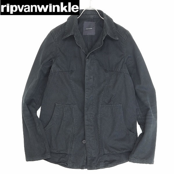 ◆RIPVANWINKLE リップヴァンウィンクル コットンツイル ジャケット 黒 ブラック 3拍卖