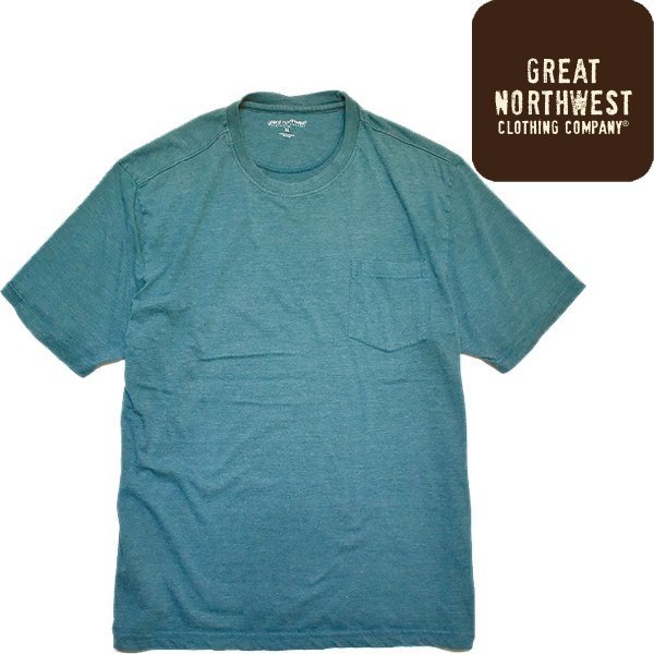 1点物◆ビッグサイズUSAブランド無地ポケットTシャツ古着メンズ2XLレディースOKアメカジ90sストリート/スポーツ青緑ブルーグリーン558950拍卖