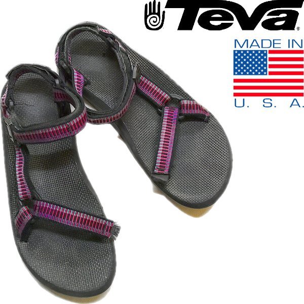1点物◆USA製テバTEVA黒スポーツサンダル古着メンズ27レディースOK90sストリート/スポーツMixシューズ靴スニーカーUS9中古アメリカ製559049拍卖