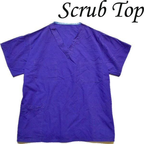 1点物◆両面着用可プルオーバーシャツ紺スクラブシャツ古着メンズレディースOKアメカジ90sストリート/スポーツMixワークブランド中古559066拍卖