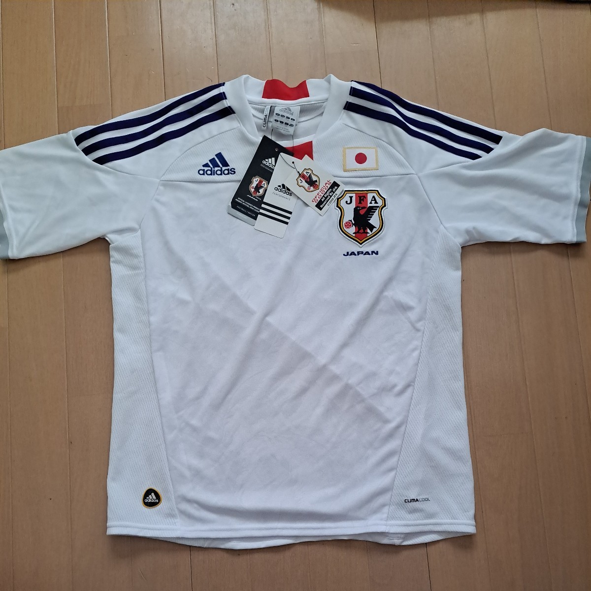 【新品未使用】 adidas JFA 日本代表 ユニフォーム 160 定価8900円+税 / アディダス 練習着 CLIMA COOL サッカー タグ付き 半袖 シャツ拍卖